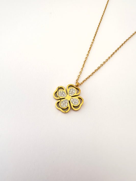 ✨ Collar Trébol Dorado Brillante