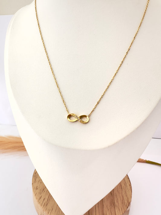 Collar Infinito Dorado Brillante