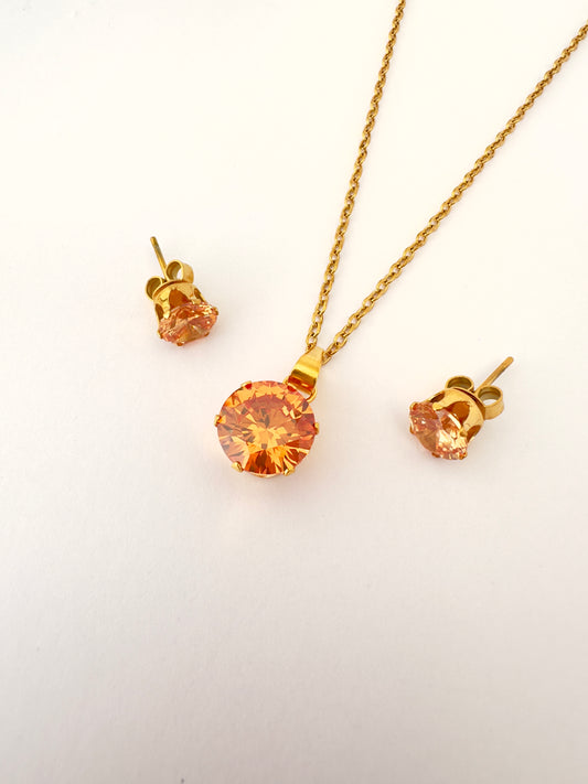 ✨ Conjunto Brillante Ámbar Dorado