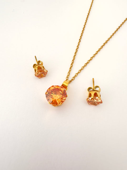 ✨ Conjunto Brillante Ámbar Dorado