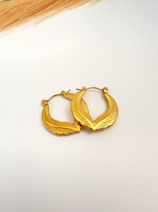 🌿 Aros argolla Hoja Dorada