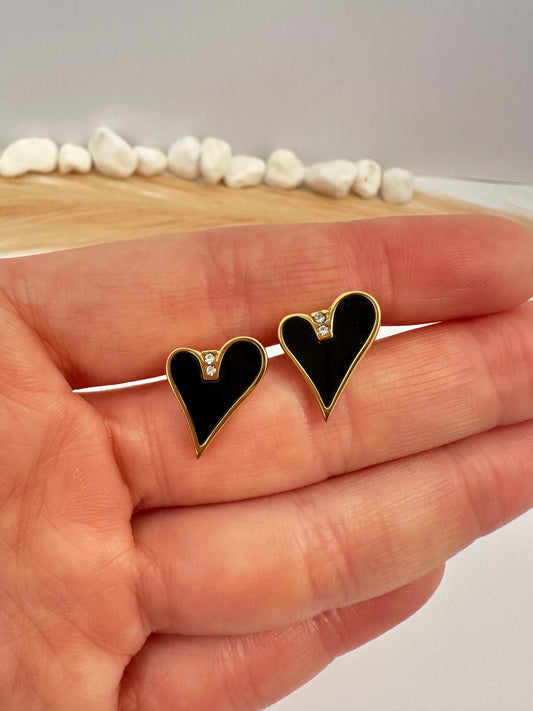 🖤 Aros "Corazón Obsidiana"