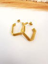 Aros Prisma Elegantes - 3cm - Enchape de Oro 18k