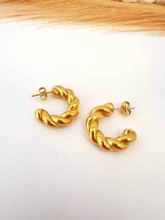 Aros Trenza Dorada - 2,3cm