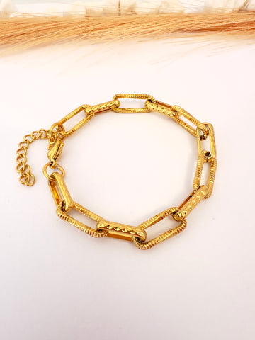 ✨ Pulsera Eslabones Dorados Bold - 18cm ajustable - 8mm