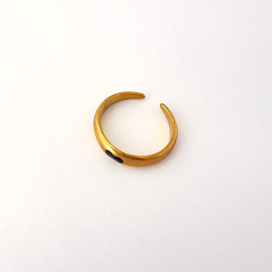 🖤 Anillo Corazón Negro - Ajustable