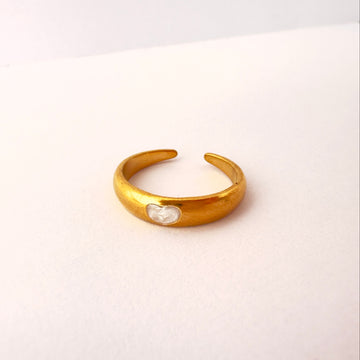 Anillo corazón nacarado - Ajustable