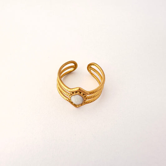 Anillo vintage blanco - Ajustable