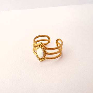 Anillo vintage blanco - Ajustable