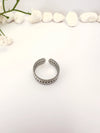 Anillo textura romana plateado - Ajustable - Glamora