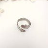 Anillo Hojas Plateadas - Ajustable