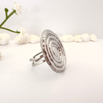 Anillo Maxi Ciclos plateados - Ajustable