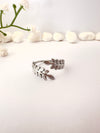 Anillo Doble Rama Plateada - Ajustable