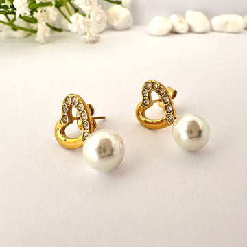 Pendientes de Corazón perlados