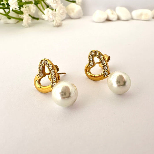 Pendientes de Corazón perlados