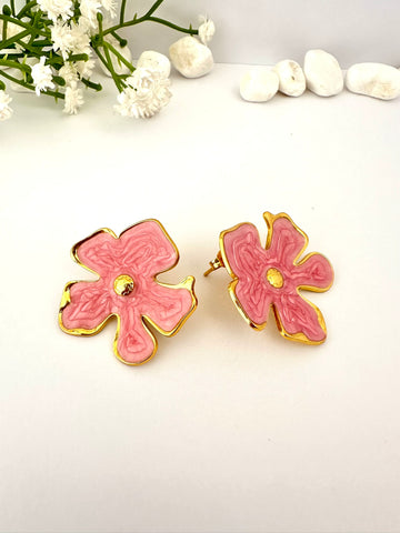 Pendientes Flor Rosa Gold