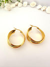 Argollas Oro Detalle Texturizado - 3,1cm