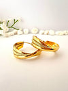 Argollas Oro Detalle Texturizado - 3,1cm
