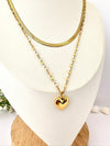 Collar Doble Corazón - Enchape de Oro 18k