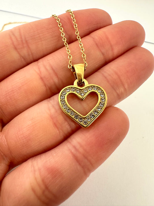 Collar Corazón con microcircones