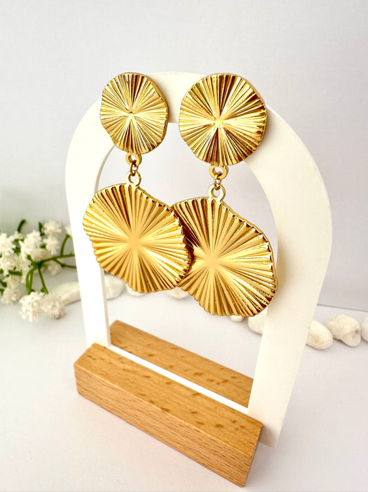 Pendientes Sol Oro - 4cm