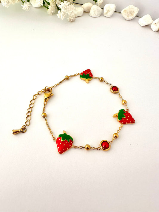 Pulsera Frutilla Oro