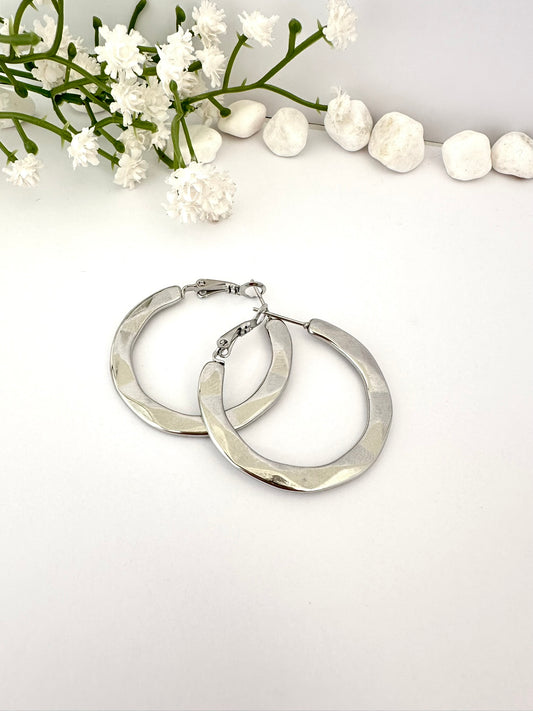 Argollas Aura Plateadas 3,5 cm