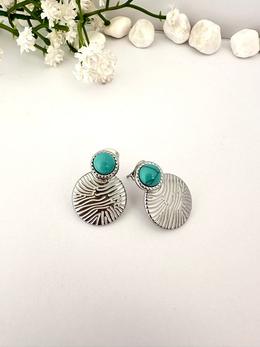 Pendientes Turquesa plateados
