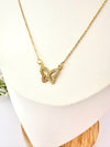 Collar Mariposa Oro con Brillos