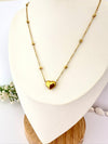 💛 Collar corazón liso Oro -  Enchape de Oro 18k