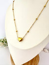 💛 Collar corazón liso Oro -  Enchape de Oro 18k