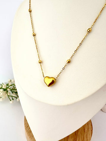 💛 Collar corazón liso Oro