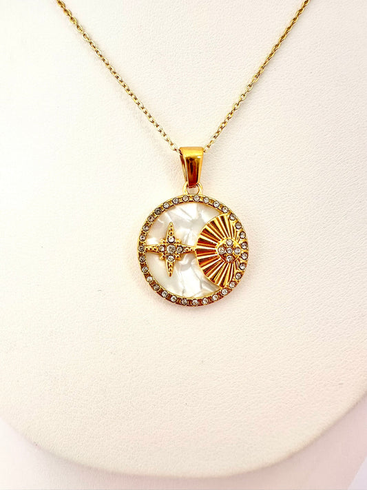 Collar Sol y Luna Gold con Circonias
