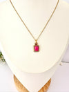 Collar con Piedra Fucsia y Circonias - Glamora