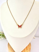 Collar Mariposa Roja con Circonias