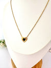 Collar Corazón Negro Oro