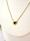 Collar Corazón Negro Oro