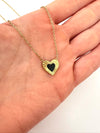 Collar Corazón Negro Oro