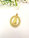 Dije Virgen Circones – Baño de Oro 18K -3,6 cm - Glamora