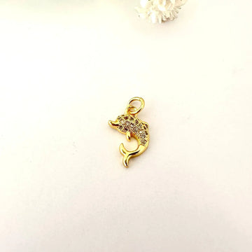 Dije Delfín con Circones – 1,4 cm - Baño de Oro - Glamora