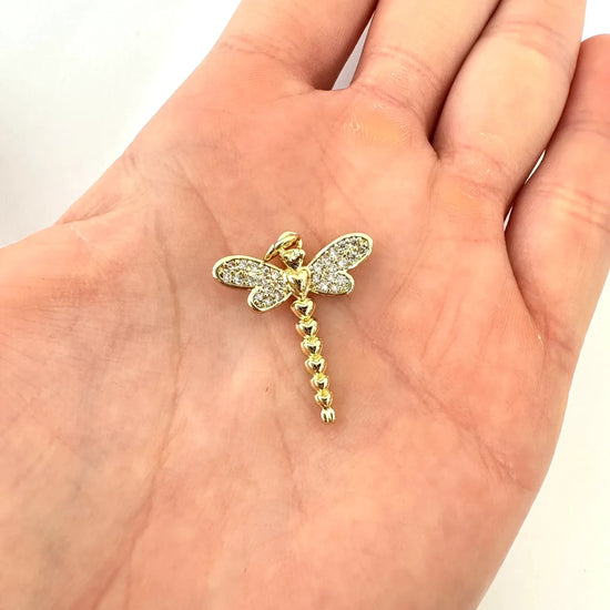 Dije Libélula con Circones – 2,5 cm - Baño de Oro - Glamora