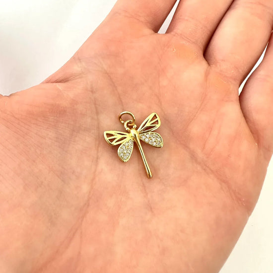 Dije Libélula – 1,8 cm - Baño de Oro - Glamora