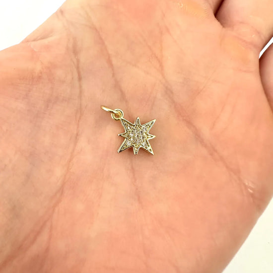 Dije Estrella de Ocho Puntas – 1,2 cm - Baño de Oro - Glamora