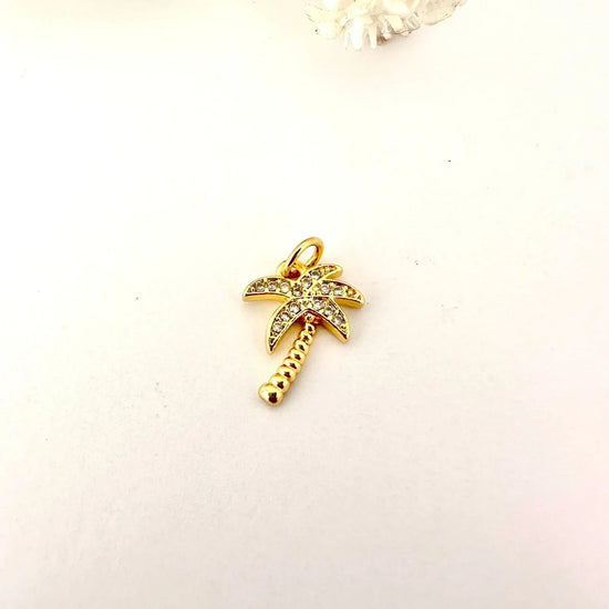 Dije Palmera con Circones – 1,5 cm - Baño de Oro - Glamora