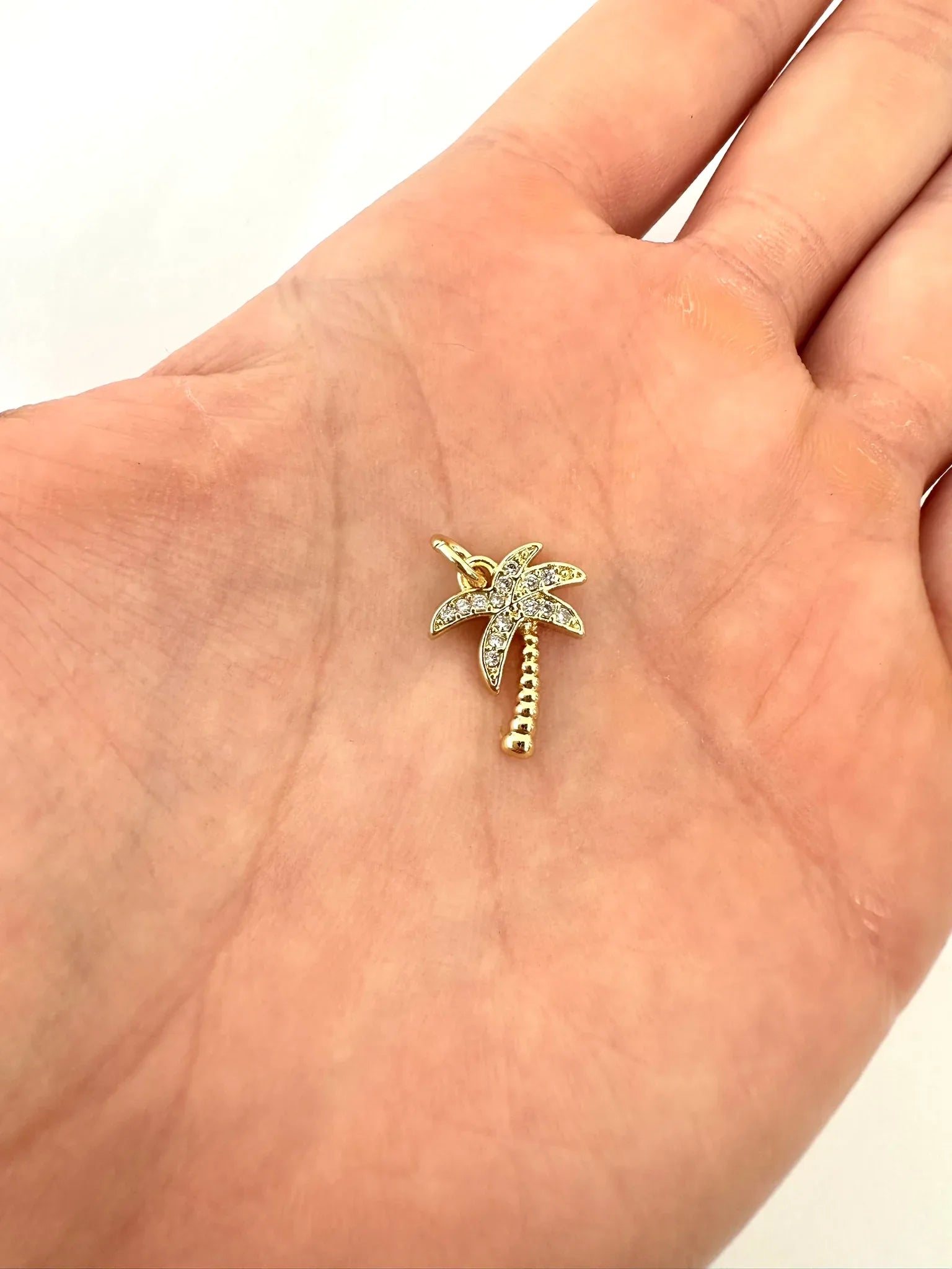 Dije Palmera con Circones – 1,5 cm - Baño de Oro - Glamora