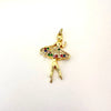 ✨ Dije Bailarina Brillante – 3,2cm - Baño de Oro - Glamora
