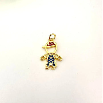 Dije Niño Brillante – 2,1cm - Baño de Oro - Glamora