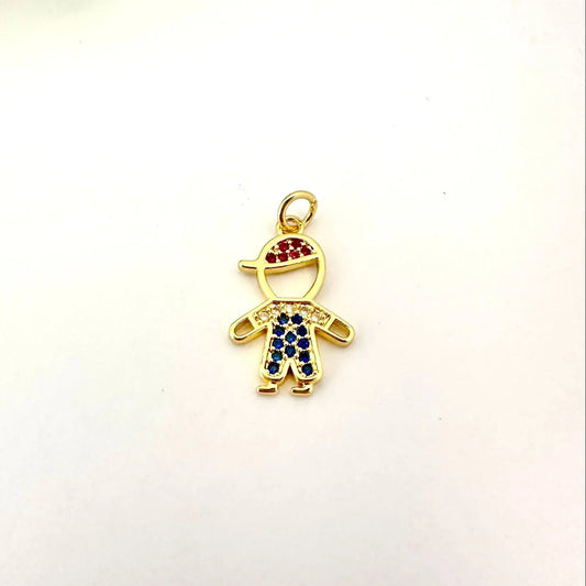 Dije Niño Brillante – 2,1cm - Baño de Oro - Glamora