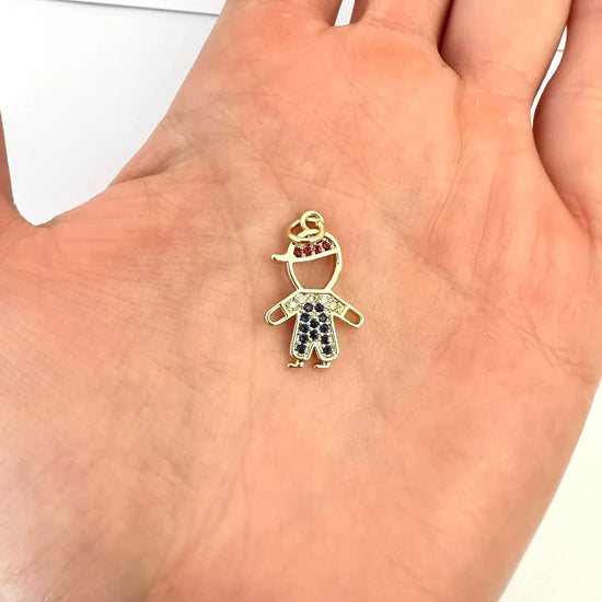 Dije Niño Brillante – 2,1cm - Baño de Oro - Glamora