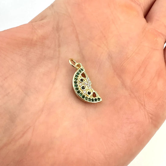 Dije Rodaja de Sandía – 1.6 cm. Baño de Oro - Glamora